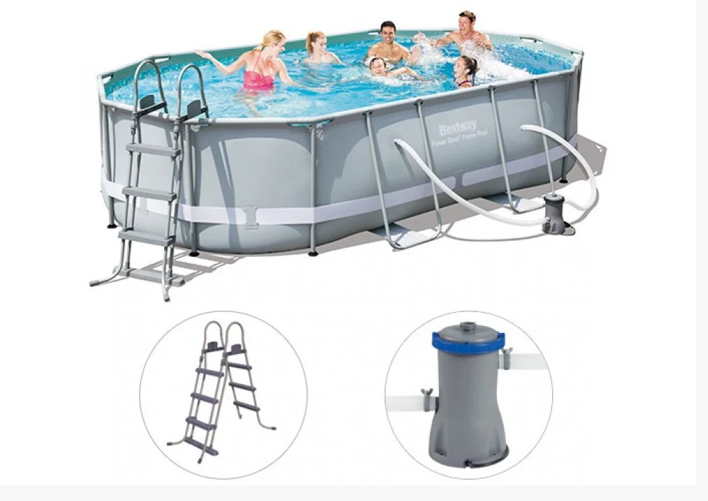 Каркасний басейн овальний Bestway 56448, 488 х 305 х 107 см