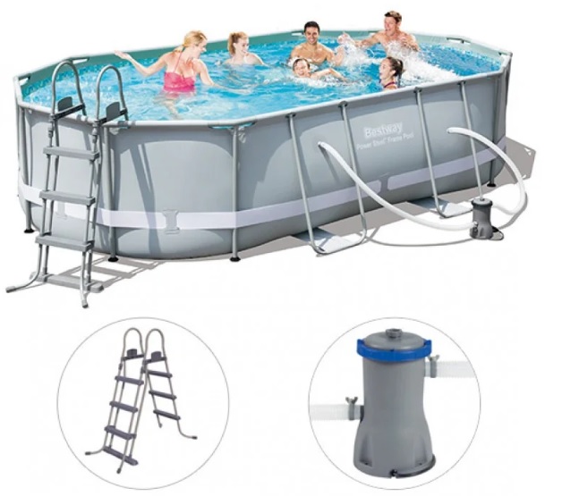 Каркасний басейн овальний Bestway 56710, 549х274х122 см
