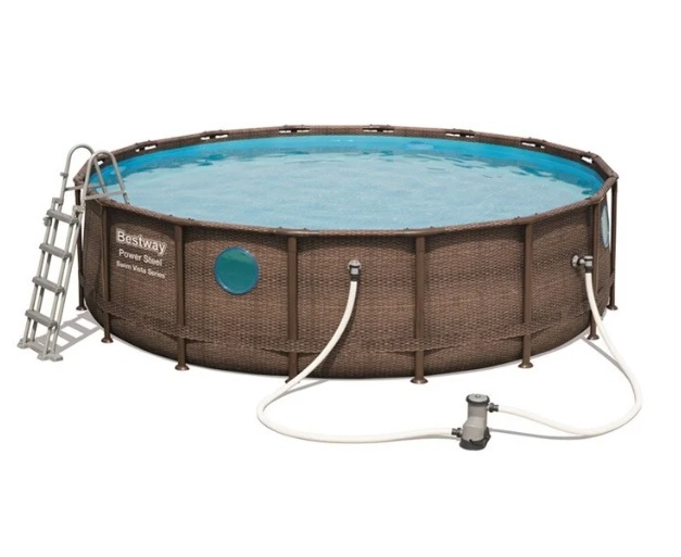 Каркасний басейн круглий Bestway 56725, 488х122 см 
