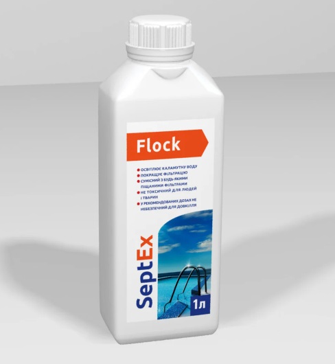 Рідкий коагулянт (флокулянт) для усунення мутності води SeptEx Flock, 1л