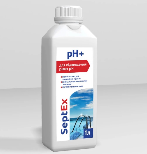 Лужний реагент для підвищення рівня рН води SeptEx рН плюс, 1л