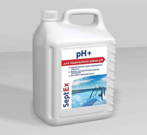 Лужний реагент для підвищення рівня рН води SeptEx рН плюс, 5л